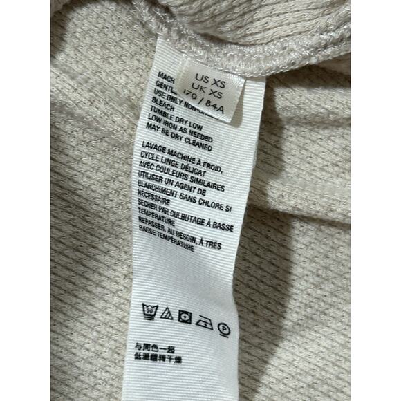 Free People Top Women’s Size XS Ivory Heart to Heart Floral Muslin Slouch Henley - Picture 8 of 10